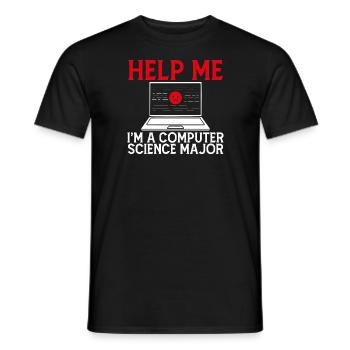 Help Me I'm a Computer Science Major Funny - Men's T-Shirt - black - Front - AI Model Male 178 light (178cm)