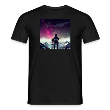 Skifahrer on top - Männer T-Shirt - Schwarz - Vorne - AI Model Male 178 light (178cm)