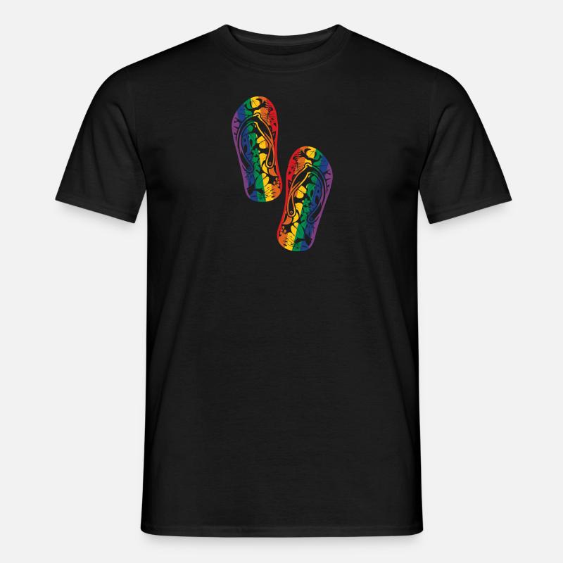 colorful Slippers - Männer T-Shirt - Schwarz