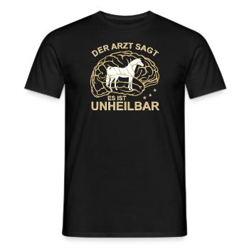 Pferd Der Arzt sagt es ist unheilbar - Männer T-Shirt - Schwarz - Vorne - AI Model Male 178 light (178cm)