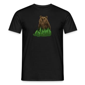 Bear sitting in the forest - Männer T-Shirt - Schwarz - Vorne - AI Model Male 178 light (178cm)