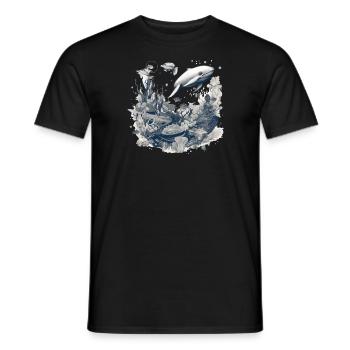 The whale - Men's T-Shirt - black - Front - AI Model Male 178 light (178cm)