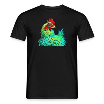 Pop Art Chicken Farm Animals Colorful Nature - Men's T-Shirt - black - Front - AI Model Male 178 light (178cm)