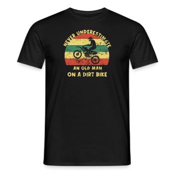 Never Underestimate An Old Man With A Dirt Bike - T-shirt homme - noir - Devant - AI Model Male 178 light (178cm)