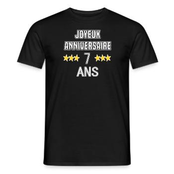 Joyeux Anniversaire 7 Ans - T-shirt homme - noir - Devant - AI Model Male 178 light (178cm)