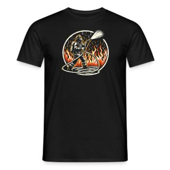 Pompier - T-shirt homme - noir - Devant - AI Model Male 178 light (178cm)