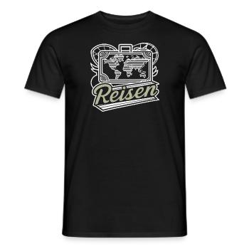 Reisekoffer Perfekt für Weltenbummler Urlaub - Männer T-Shirt - Schwarz - Vorne - AI Model Male 178 light (178cm)
