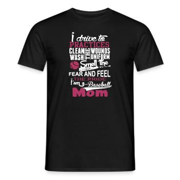 I Am A Baseball Mom - Men's T-Shirt - black - Front - AI Model Male 178 light (178cm)