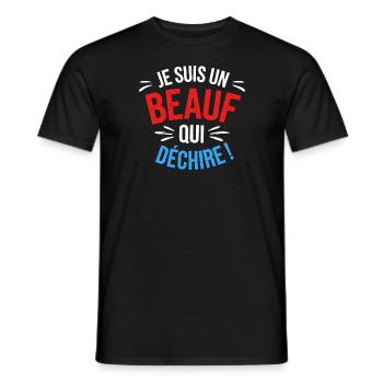Je suis un beauf qui déchire - T-shirt homme - noir - Devant - AI Model Male 178 light (178cm)