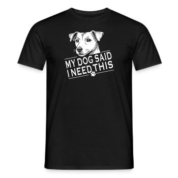Jack Russell Hund Line-Art My Dog Said I Need this - Männer T-Shirt - Schwarz - Vorne - AI Model Male 178 light (178cm)