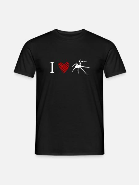Spinne Tier Ich liebe Spinnen Tarantel - Männer T-Shirt - Schwarz