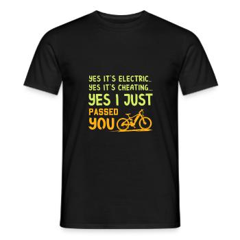 eBike - Electric Bike Yes It's Electric - Men's T-Shirt - black - Front - AI Model Male 178 light (178cm)