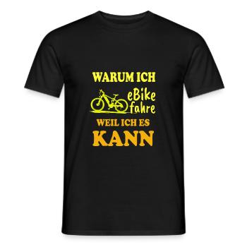 eBike - Warum ich eBike fahre T-Shirt - Männer T-Shirt - Schwarz - Vorne - AI Model Male 178 light (178cm)