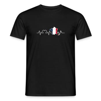Français Français France - T-shirt homme - noir - Devant - AI Model Male 178 light (178cm)