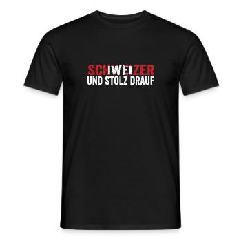 Suisse suisse - T-shirt homme - noir - Devant - AI Model Male 178 light (178cm)