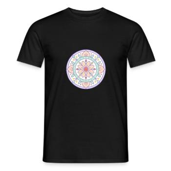 Mandala with risograph effect - Men's T-Shirt - black - Front - AI Model Male 178 light (178cm)