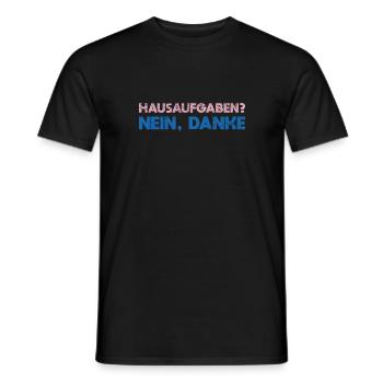 Hausaufgaben? Nein, Danke - Männer T-Shirt - Schwarz - Vorne - AI Model Male 178 light (178cm)