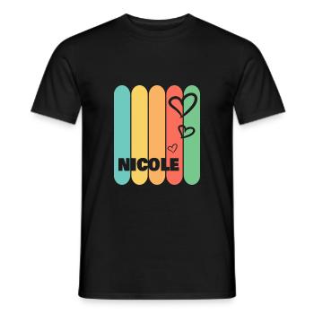 Hearts Nicole - Men's T-Shirt - black - Front - AI Model Male 178 light (178cm)