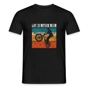 Life is better with BMX Bike Bike Gift - Men's T-Shirt - black - Front - AI Model Male 178 light (178cm)