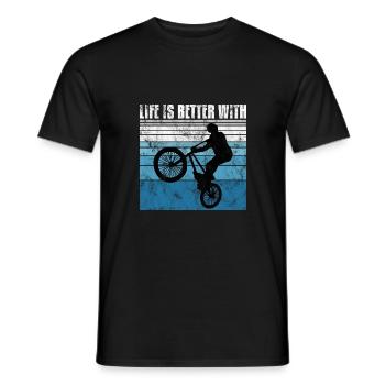 Life is better with BMX Bike Bike Gift - Men's T-Shirt - black - Front - AI Model Male 178 light (178cm)