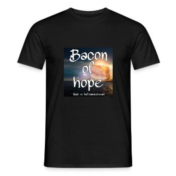 Bacon of Hope - Shirts - Funshirt - Annalena - Männer T-Shirt - Schwarz - Vorne - AI Model Male 178 light (178cm)