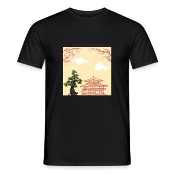 Nihon no jinja - Temple Japonais - T-shirt homme - noir - Devant - AI Model Male 178 light (178cm)
