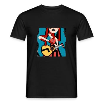 Fille de la musique - T-shirt homme - noir - Devant - AI Model Male 178 light (178cm)