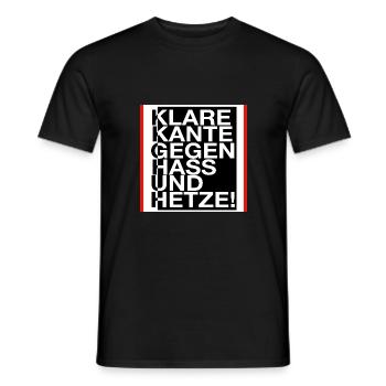 Klare Kante gegen Hass und Hetze! - Männer T-Shirt - Schwarz - Vorne - AI Model Male 178 light (178cm)