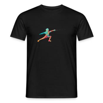 Escrime et escrime PopArt - T-shirt homme - noir - Devant - AI Model Male 178 light (178cm)
