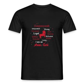 Sternzeichen Widder - Männer T-Shirt - Schwarz - Vorne - AI Model Male 178 light (178cm)