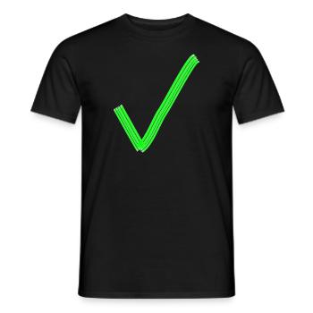 Green Check Mark Correct Sign Correction Hook - Men's T-Shirt - black - Front - AI Model Male 178 light (178cm)