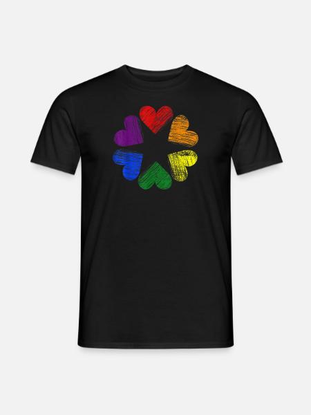 lgbtq herz Pride Love Parade Gleichberechtigung - Männer T-Shirt - Schwarz