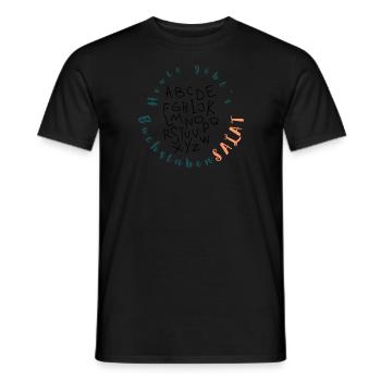 Buchstabensalat - 100 % vegan! - Männer T-Shirt - Schwarz - Vorne - AI Model Male 178 light (178cm)