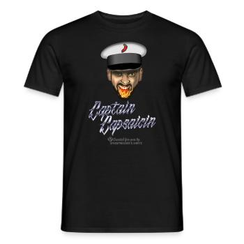 Chili Fan Design Capitaine Capsaïcine - T-shirt homme - noir - Devant - AI Model Male 178 light (178cm)