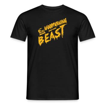 Woodturning BEAST Cool Retro Woodturner Designs - Men's T-Shirt - black - Front - AI Model Male 178 light (178cm)