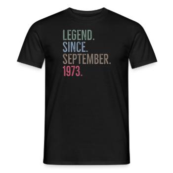 Legend Since September 1973 - Men's T-Shirt - black - Front - AI Model Male 178 light (178cm)