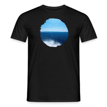 Plage d’eau de mer - T-shirt homme - noir - Devant - AI Model Male 178 light (178cm)