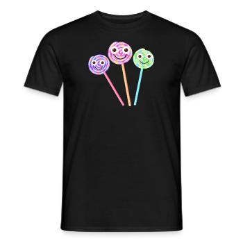 lollies,lollipops,family,lollipop family,sweet - Men's T-Shirt - black - Front - AI Model Male 178 light (178cm)