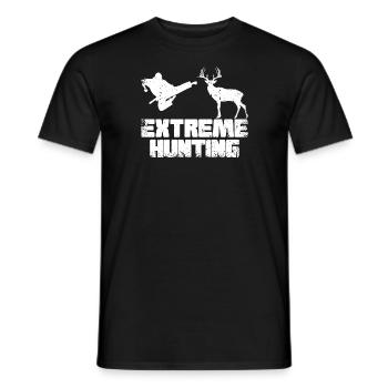 Funny Extreme Hunting Deer Karate | Karate Martial - Men's T-Shirt - black - Front - AI Model Male 178 light (178cm)