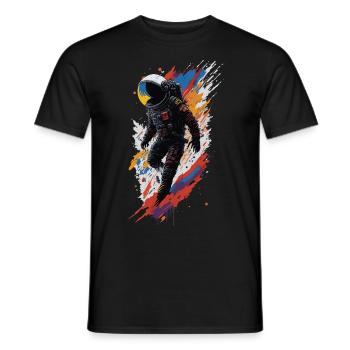 Astronaut lost in space - Splash Art Illustration - Männer T-Shirt - Schwarz - Vorne - AI Model Male 178 light (178cm)