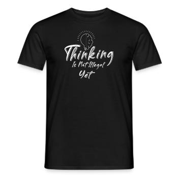 Thinking Is Not illegal yet Vintage Brain Sprüche - Männer T-Shirt - Schwarz - Vorne - AI Model Male 178 light (178cm)