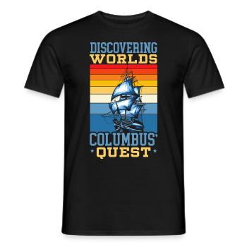 Entdeckung der Welten - Kolumbus' Suche - Kolumbus - Männer T-Shirt - Schwarz - Vorne - AI Model Male 178 light (178cm)