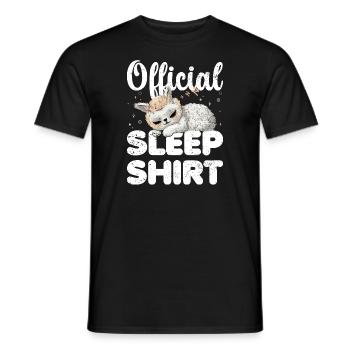 Alpaga Lama Chemise de nuit officielle Lazy Relax - T-shirt homme - noir - Devant - AI Model Male 178 light (178cm)