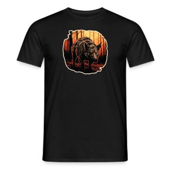 Hunting Hunting Hunter Wild Boar Boar - Men's T-Shirt - black - Front - AI Model Male 178 light (178cm)
