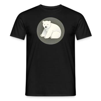 Ours polaire mignon - T-shirt homme - noir - Devant - AI Model Male 178 light (178cm)