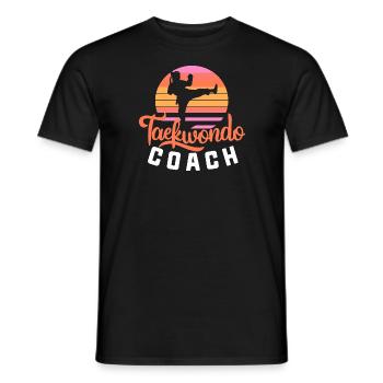 Taekwondo-Retro-Coach - Männer T-Shirt - Schwarz - Vorne - AI Model Male 178 light (178cm)