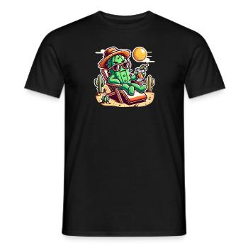 Chill Cactus – Desert Vibes - Men's T-Shirt - black - Front - AI Model Male 178 light (178cm)