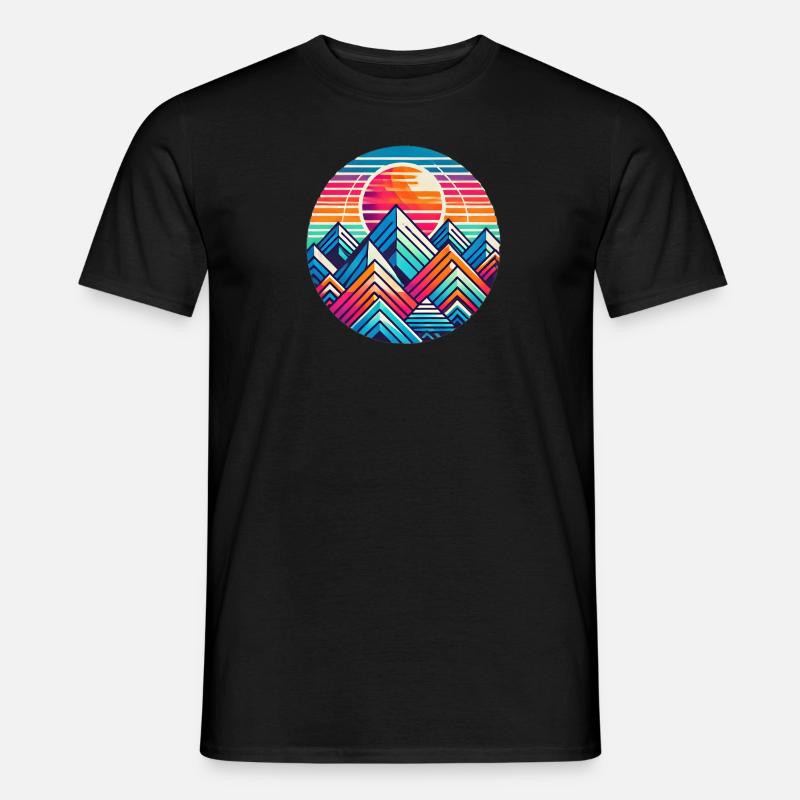 Farbenfrohe Berglandschaft - Männer T-Shirt - Schwarz