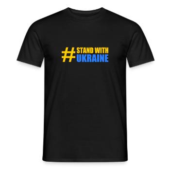 stand with ukraine - T-shirt homme - noir - Devant - AI Model Male 178 light (178cm)