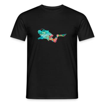 Tiefseetaucher und Taucher PopArt - Männer T-Shirt - Schwarz - Vorne - AI Model Male 178 light (178cm)